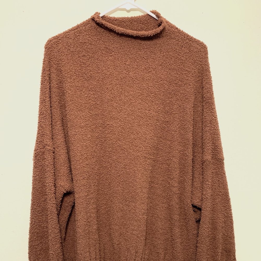 White Birch Mock Neck Pull Over Sweater- Cinnamon